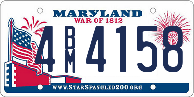 MD license plate 4BM4158
