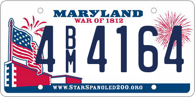 MD license plate 4BM4164