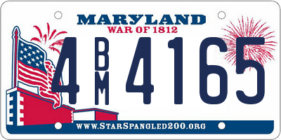 MD license plate 4BM4165