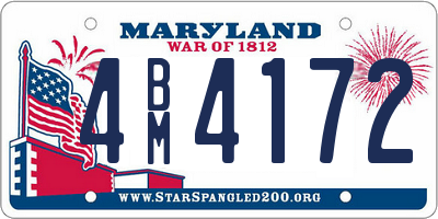 MD license plate 4BM4172