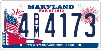MD license plate 4BM4173