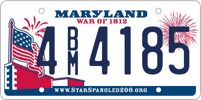 MD license plate 4BM4185