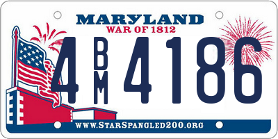MD license plate 4BM4186