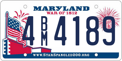 MD license plate 4BM4189