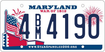 MD license plate 4BM4190