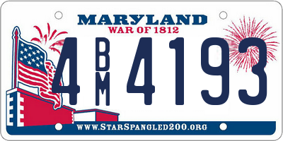 MD license plate 4BM4193