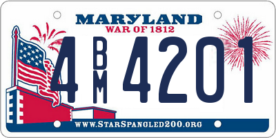 MD license plate 4BM4201