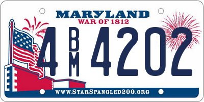 MD license plate 4BM4202