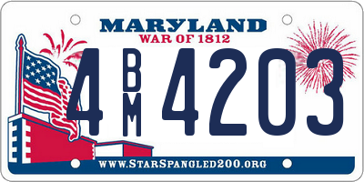 MD license plate 4BM4203