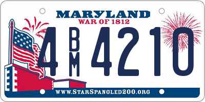 MD license plate 4BM4210