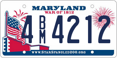 MD license plate 4BM4212