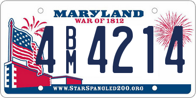 MD license plate 4BM4214