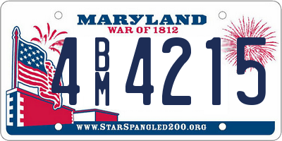 MD license plate 4BM4215
