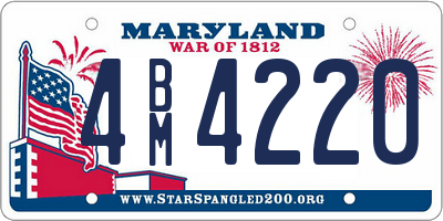 MD license plate 4BM4220