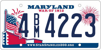 MD license plate 4BM4223
