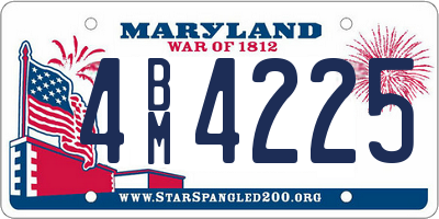 MD license plate 4BM4225