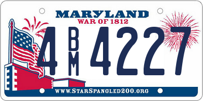 MD license plate 4BM4227