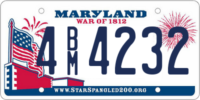 MD license plate 4BM4232
