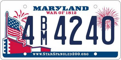 MD license plate 4BM4240