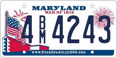 MD license plate 4BM4243