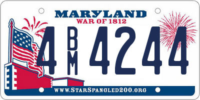 MD license plate 4BM4244