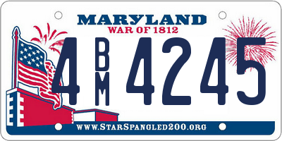 MD license plate 4BM4245