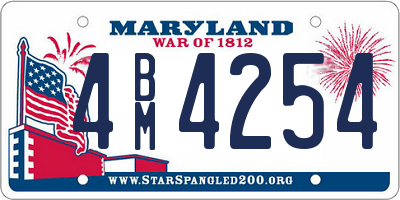 MD license plate 4BM4254