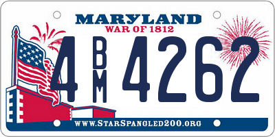 MD license plate 4BM4262