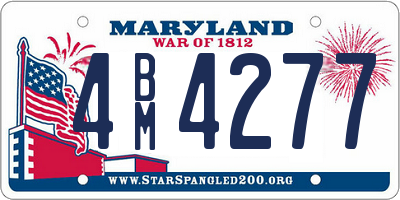 MD license plate 4BM4277