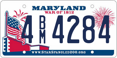 MD license plate 4BM4284
