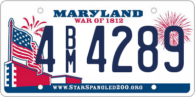 MD license plate 4BM4289