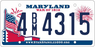 MD license plate 4BM4315