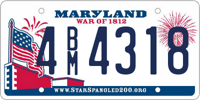 MD license plate 4BM4318