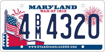 MD license plate 4BM4320