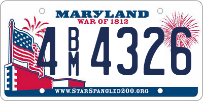 MD license plate 4BM4326