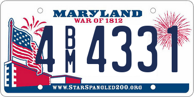 MD license plate 4BM4331
