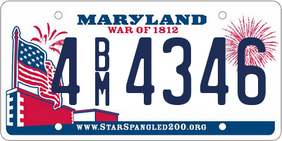 MD license plate 4BM4346