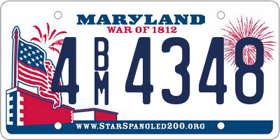 MD license plate 4BM4348