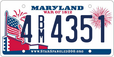 MD license plate 4BM4351