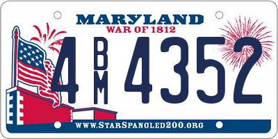 MD license plate 4BM4352