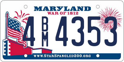 MD license plate 4BM4353