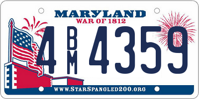 MD license plate 4BM4359