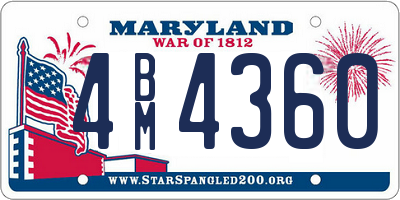 MD license plate 4BM4360