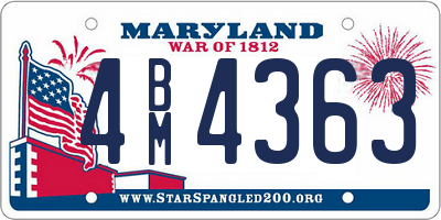 MD license plate 4BM4363