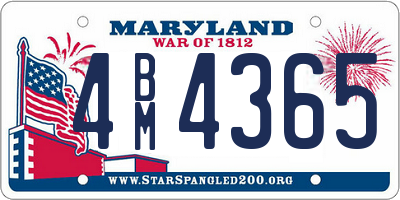 MD license plate 4BM4365