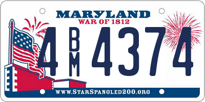 MD license plate 4BM4374