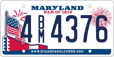 MD license plate 4BM4376