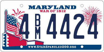 MD license plate 4BM4424