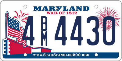 MD license plate 4BM4430