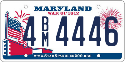 MD license plate 4BM4446